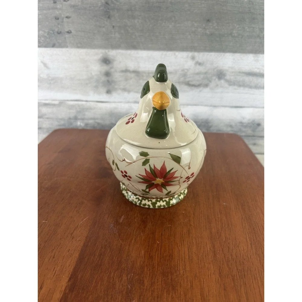 Temptations By Tara Old World Green  Chicken Sugar Container PPP-HF 691740 NIB